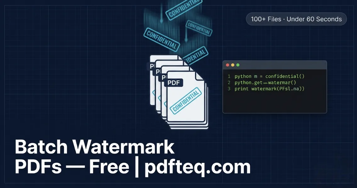 Batch watermark multiple PDF files free online — 2026 business guide