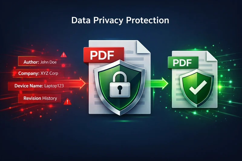 PDF security and encryption illustration showing hidden data vulnerabilities