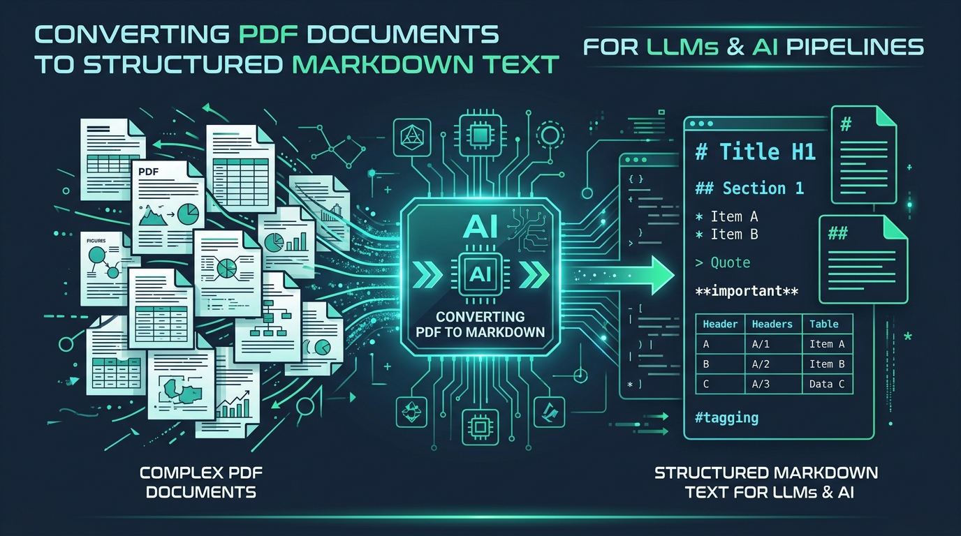 Converting complex PDF documents into structured clean Markdown text for LLMs and AI pipelines